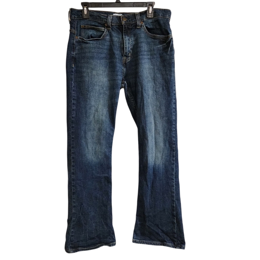 True Craft Mens Sz 32X30 Jeans Bootcut Relaxed Stretch Dark Wash